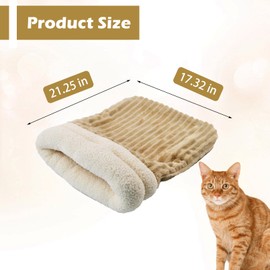 MUYG Cat Sack Sleeping Bag, Large Soft Plush Cat Sleeping Bag Cozy Warm Cat Cave Bed Cat Sleep Bag for Indoor Cats Comfortable Winter Cat Snuggle Sack for Cats Kitten Rabbits Guinea Pigs(Brown)