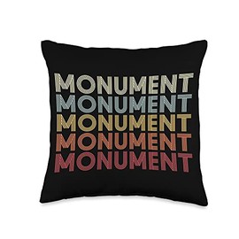 Monument Colorado Monument CO Retro Vintage Text Throw Pillow, 16x16, Multicolor
