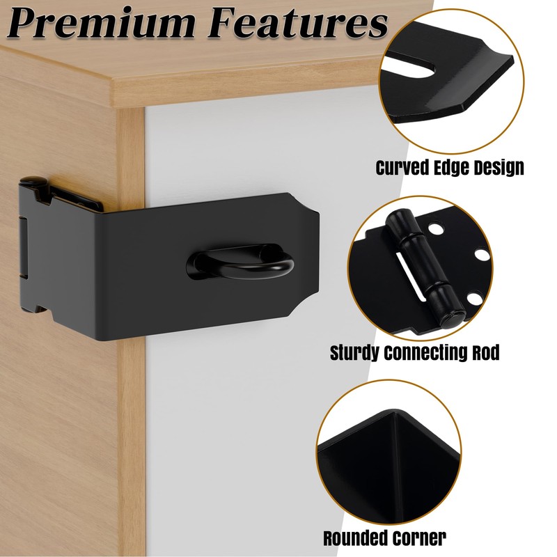 KIMIWISE 5 Inch Door Hasp Latch, 90° Right Angle Heavy