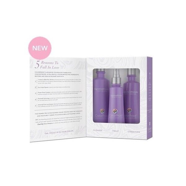 ColorProof Signature Blonde Violet Shampoo Conditioner Restorative Filler Kit