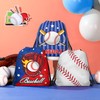 12 Pieces Baseball Themed Drawstring Non-Woven Bags, 3 Designs Sports