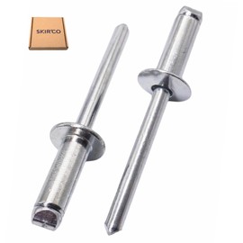 SKIR'CO (50 pcs) Zinc Plated Steel Blind Rivets 6.0 x 12 mm, Steel Mandrel, Pop Rivets, Dome Head, DIN 7337 Rivets