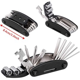 QKURT Bicycle Mechanic Repair Kit Set (Bike Tire Lever, Allen Keys, 16 in 1 Multi-Function Screwdriver Socket Wrench Kit,) Essential Bike Cycling Repair Tool Kit