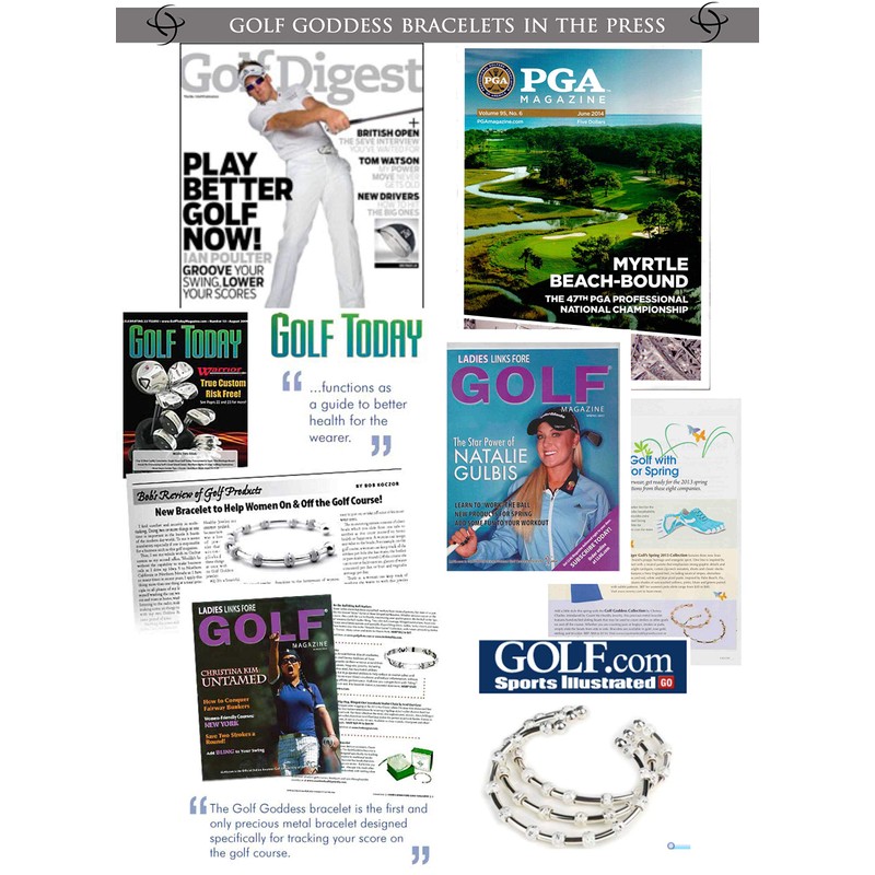 Golf Goddess Stroke/Score Counter Bracelet - Silver Heart Bead