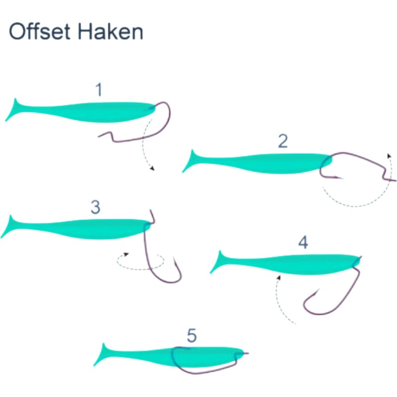 PRO FILSTAR Offset Hook Set of 12 N2/0 - Worm