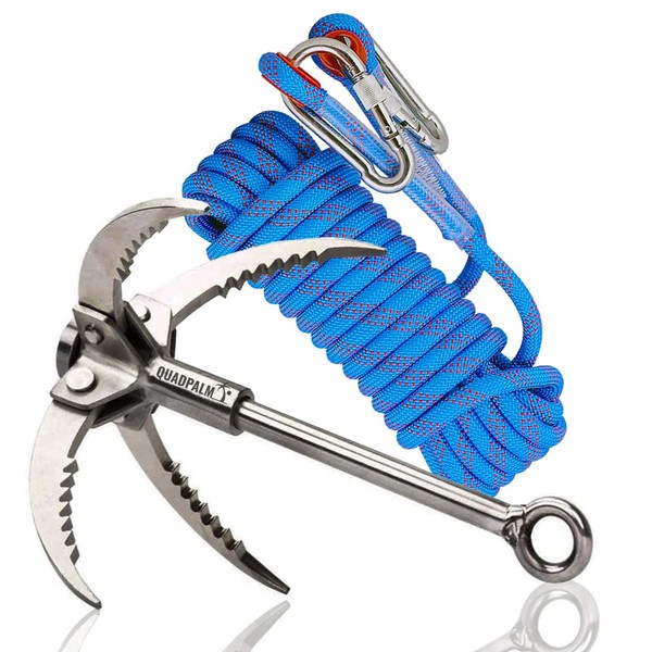 QUADPALM Grappling Hook with 10m Rope – Multifunctional Grapple Hook