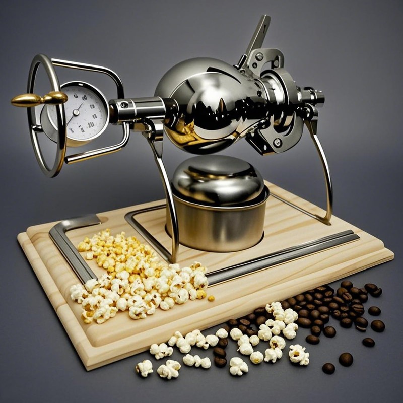 340ML Mini Chinese Popcorn Maker, Hot Air Stainless Steel Popper