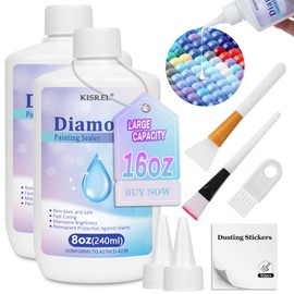 KISREL 473 ML Diamond Painting Sealer, 16oz Diamond Painting Adhesive with Applicator, 5D Diamond Painting Glue Sealer Permanent Hold, Shine Effect Conserver for Jigsaw Puzzles