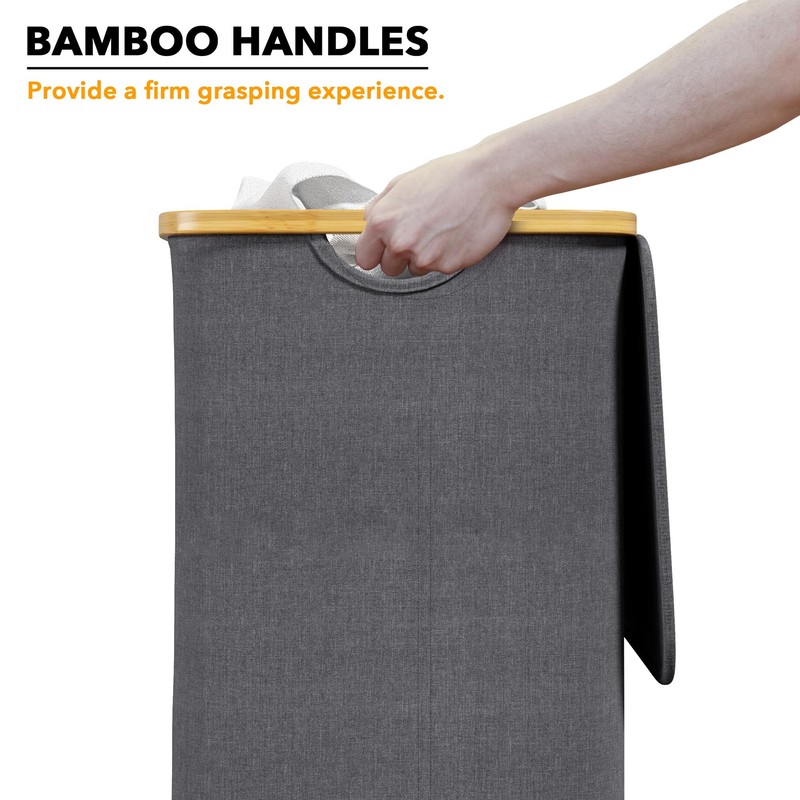 SpaceAid Laundry Hamper with Lid, 110L Large Tall Clothes Basket