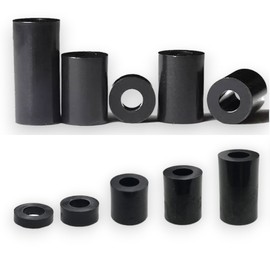 Pack of 10 Black Nylon Spacers & Standoff Washers - Plastic Insulating Washers for M3, M4, M5, M6, M8 Screws (3-30mm Length) Ideal for Electronics, DIY Projects Hardware Applications (M5, 5mm)