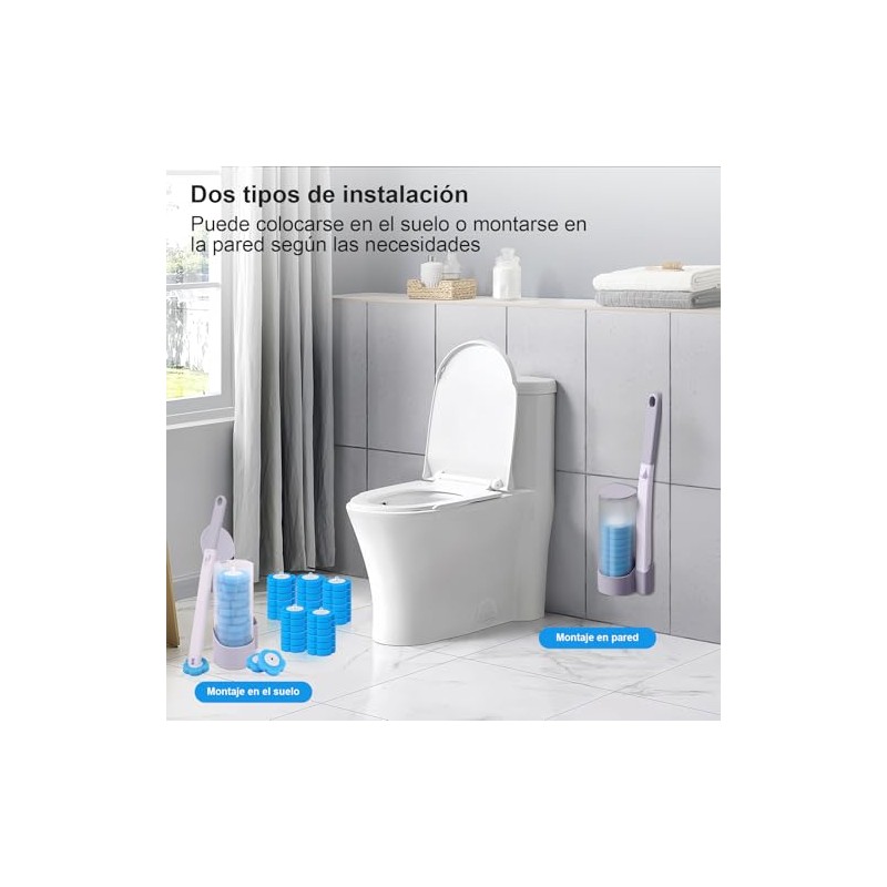 Escobilla Para Inodoro Desechable, Cepillo Para Baño Con 30pcs Toilet