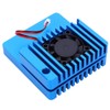 Blue Aluminum Alloy Mini Router Shell Case with Cooling Fan