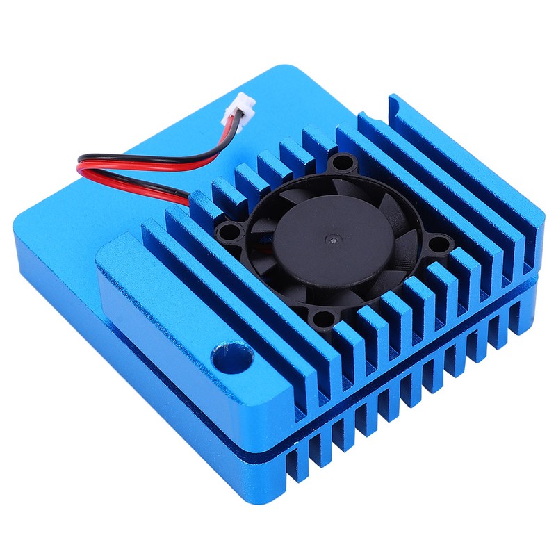 Blue Aluminum Alloy Mini Router Shell Case with Cooling Fan