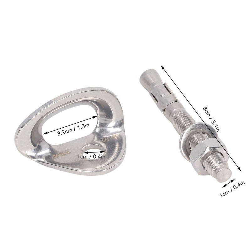 3Pair Rock Climbing Bolt Hanger Stainless Steel Climbing Anchor for