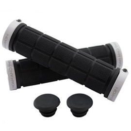 Noah And Theo NT-GP1 BLACK/WHITE Double Lock On Mountain Bike Bicycle Handlebar Grips