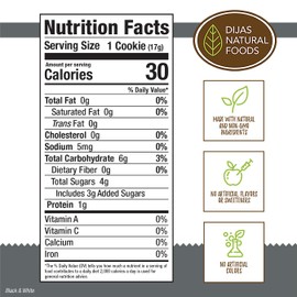 DIJAS Natural Foods, Fat Free Biscotti Cookie, All Natural Preservative Free Ingredients, Delicious Low Calorie Snack (5 ounces, Black & White)