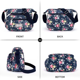 WITERY Nylon Crossboby Bag for Women - Waterproof Zipper Multi-Pocket Purse Lightweight Shoulder Bag Messenger Bag, Ladies Medium Roomy Travel Purses Hobo Tote Bag with Adjustable Strap