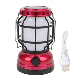LED Camping Lantern USB Rechargeable Solar Powered Camping Light for Emergency Hiking Home Red