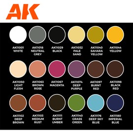 AK Interactive 3G Acrylic Paint Set - Anime Characters Special Flesh and Skins by Keigo Murakami (AK11765), Black