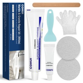 Marble and Granite Repair Kit (White) - 30-Min Quick-Drying Quartz Countertop Repair Kit on Quartz, Marble, Porcelain and Other Stone Surfaces - Granite Sealer for Edge Chips Cracks Scratches Holes
