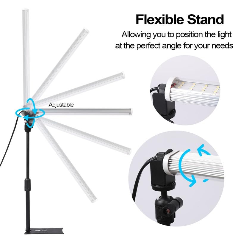 JCBritw Standing LED Grow Light，Adjustable T12 Bar Plant Light, White