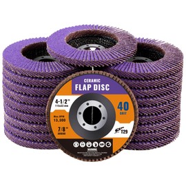 Shawya 20 Pack Ceramic Flap Discs 4 1/2 for Angle Grinder 40 Grit Flap Sanding Disc for Wood and Metal Sanding,T29