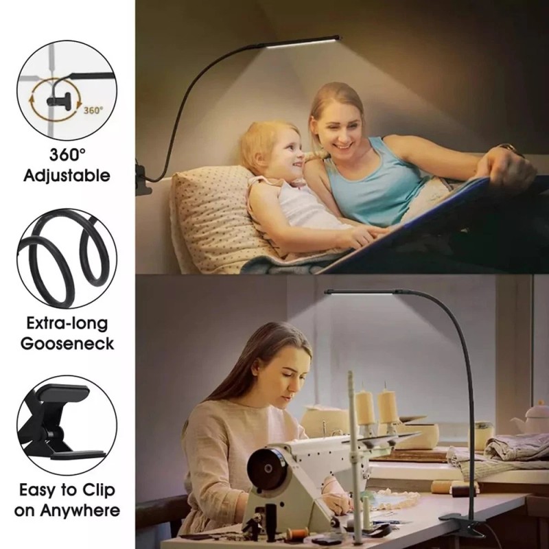 MM Electronicles Eye-Caring LED Desk Lamp Adjustable Swing Arm Lamp