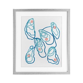 Stupell Industries Minimalist Oyster Outline Gray Framed Print Under Glass design by Lil' Rue, 21 x 17