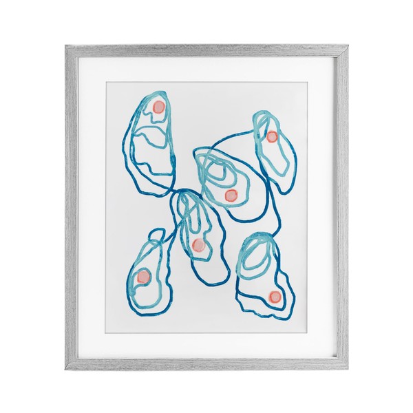 Stupell Industries Minimalist Oyster Outline Gray Framed Print Under Glass