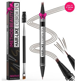 iMethod Eyebrow Pencil, Hair-like Eyebrow Pen, 2-in-1 Waterproof Brow Pen with 4 Tip, with Dual-ended Eyebrow Brush, Cosmetic Makeup:_Blonde