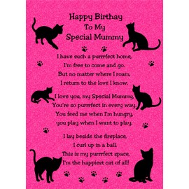 from The Cat Verse Poem Birthday Card (Cerise, Special Mummy)