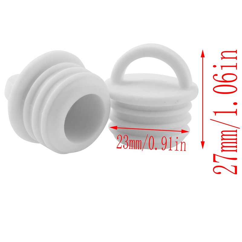 LQ Industrial 6PCS Mop Bucket Plug A22 Plastic White Drain