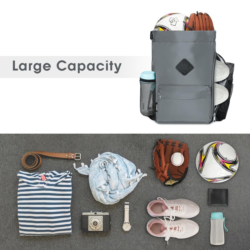 WANDF Drawstring Backpack Sports Gym Bag with Shoes Compartment, Water-Resistant