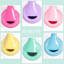RARJSM Cotton Candy Gel Nail Polish Kit, Pastel Gel Polish Macaron Colors Collection Pink Purple Yellow Green Blue Nail Polish Set, 6PCS 7.5ML Spring Summer Color Gel Nail Polish,Curing Required