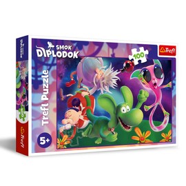 Trefl 16486 Dragon Diplodok Diplodocus Friends, 100 Pieces, Jigsaw Puzzle, Christmas Puzzle with Fairytale Figures, for Children from 5 Years, Multicoloured