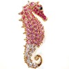 Navachi 18k Gold Plated Red Crystal Hippocampus Sea Horse Az7273b