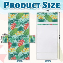 Lounge Chair Towel Cover, Chaise Lounge Cover, Flower and Leaves Beach Chair Covers with Pockets for Pool Sunbathing Beach Garden Courtyard Outdoor Trips, 85" X 30"