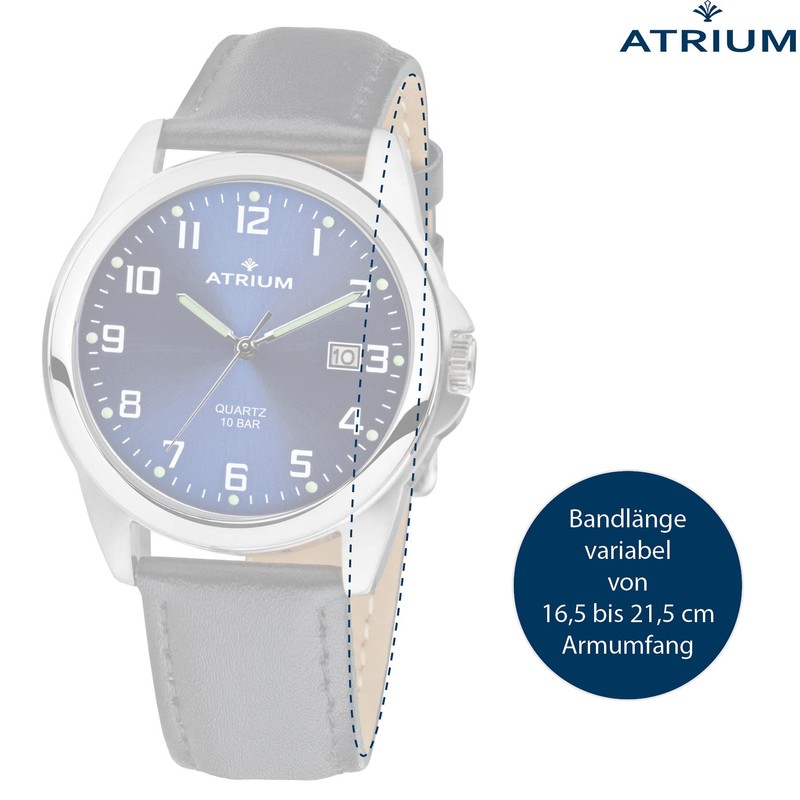Atrium Mens Ultra Clear Silver Luminous Hands Date Quartz Watch
