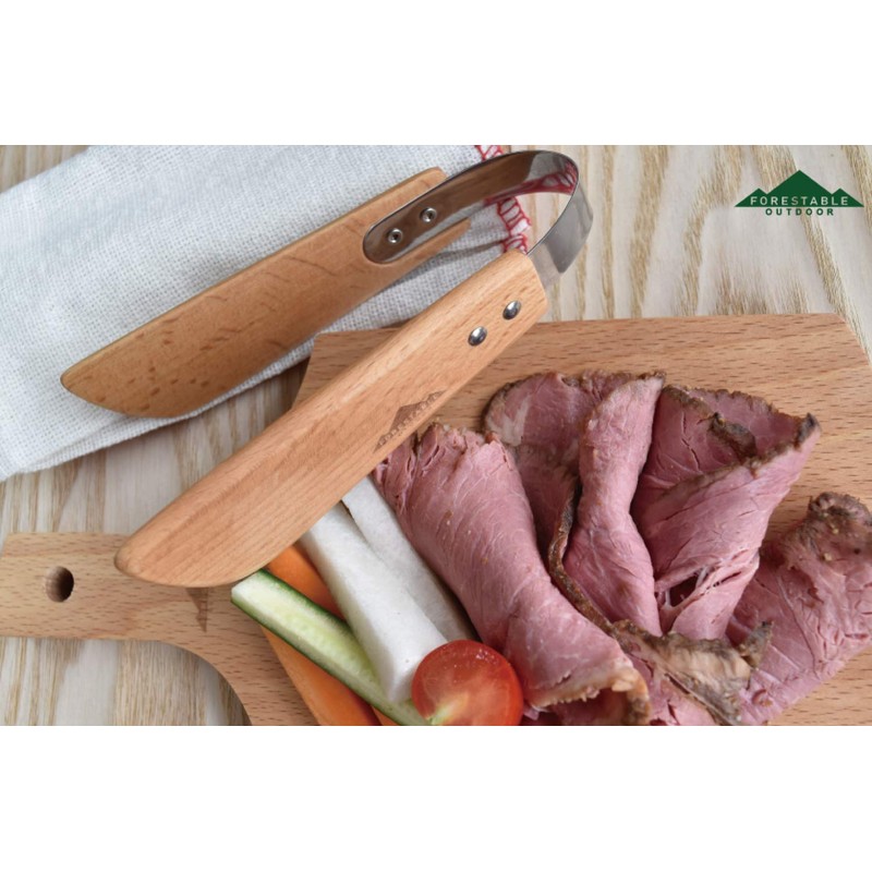 FORESTABLE Cutting Board, Small Corner Wood, Natural Wood, Outdoor, Camping,