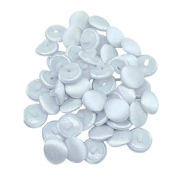 Lomjuytg 50 pcs Satin Cloth Buttons with Handle & Buttonhole Set for Bridal Wedding Dress Satin Shirt Prom Dress & Formal Dress 12.5mm（White)