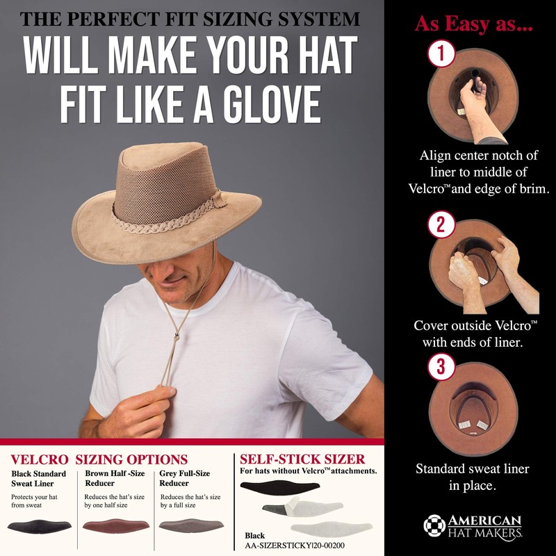 American Hat Makers Breeze Leather and Mesh Sun Hat for