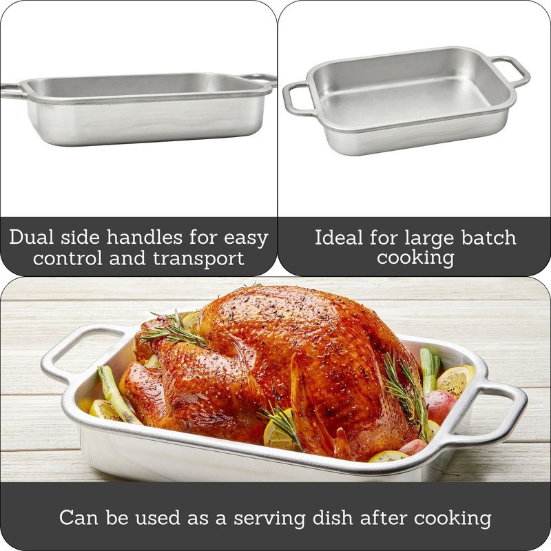 IMUSA 13.5x10in H. Cajun Cast Aluminum Roaster/Baking pan