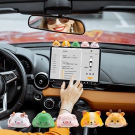 WSDMAVIS 5Pcs Creative Adhesive Animal Figurines 3D Craft Desk Decor for Computer Monitors Decor Cute Monitor Decor Resin Set for Home Office Car Dashboards Collectors Décor