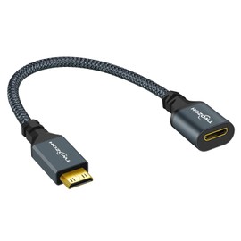 Twozoh Adaptador de cable mini HDMI macho a hembra, (tipo C) mini HDMI macho a mini HDMI hembra, cable HDMI mini macho a hembra compatible con cable 3D 4K/1080P (20 cm)