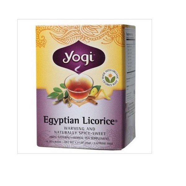 3 x 16 bags YOGI TEA Egyptian Liquorice Herbal Tea Bags (Total: 48 )