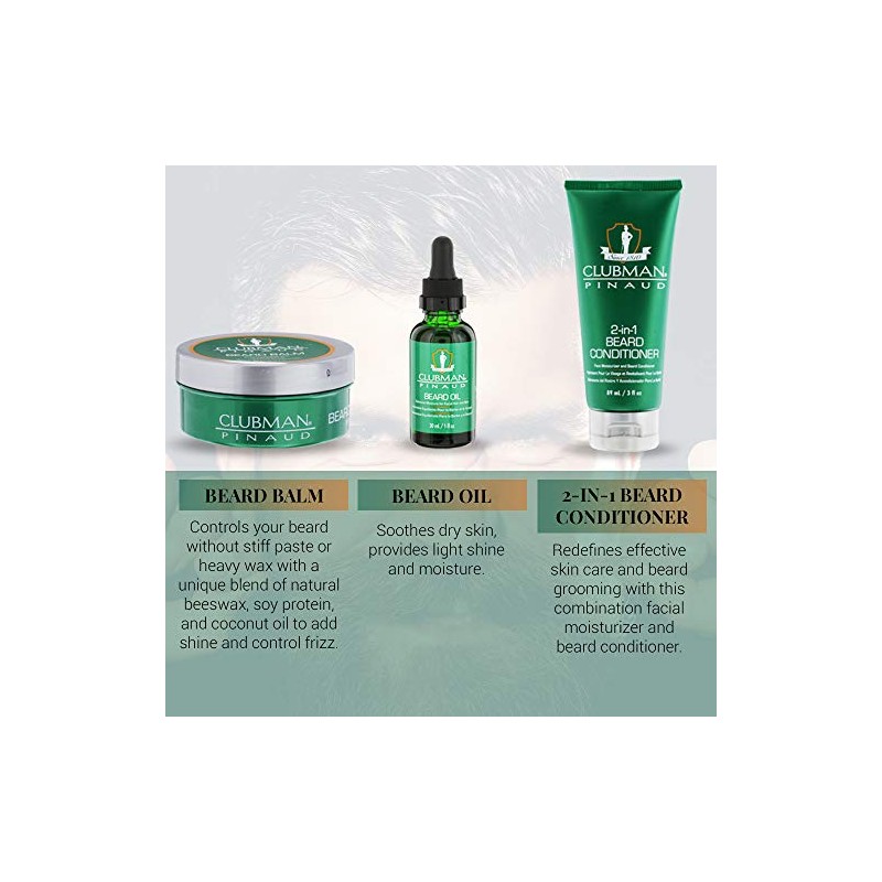 Clubman Clubman beard 3 in 1 trio - beard balm,