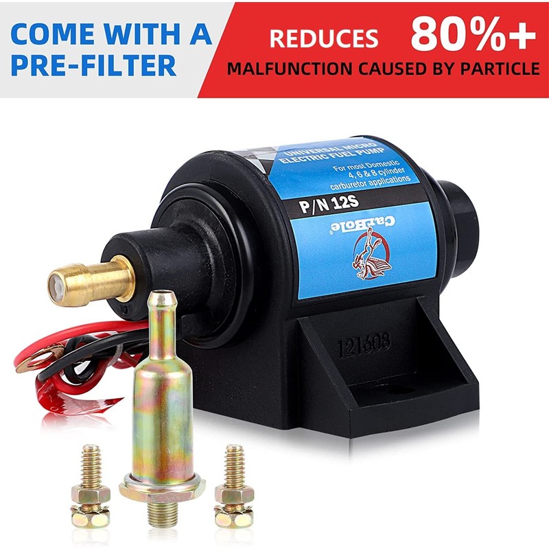 CarBole Micro Electric Gasoline Fuel Pump Universal 5/16 inch Inlet