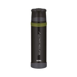 THERMOS Mountain Beverage Bottle 0.9 L, Black, Stainless Steel Thermos Flask with Drinking Cup, 24 Hours Hot / 24 Hours Cold, Lightweight Outdoor Bottle, Robust, Removable Cap, BPA-Free