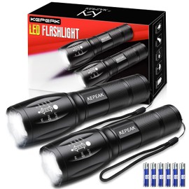 KEPEAK LED Flashlight, 5 Modes Tactical Flashlight, IPX5 Water Resistant, High Lumen, Zoomable Flashlight for Camping, Outdoor, Hiking, Emergency