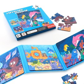 ZITUZY Children's Puzzle Magnetic Wooden Puzzle, Magnetic Puzzle, Children's Puzzle, Learning Puzzles for Children from 3 Years, Travel Toy Games, Learning Puzzles for Children for Boys and Girls